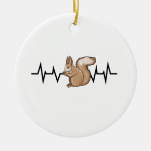 Squirrel Heartbat Squirrel Älskare Julgransprydnad Keramik