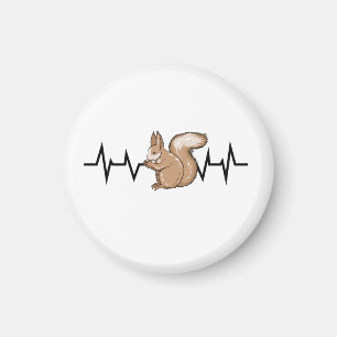 Squirrel Heartbat Squirrel Älskare Magnet