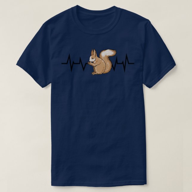Squirrel Heartbat Squirrel Älskare T Shirt (Design framsida)