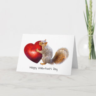 Squirrel Holger Big Heart Valentine Card Helgkort