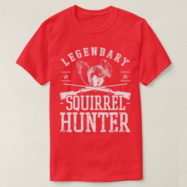 Squirrel Hunter Riffle Pistol Hunting Wildlife T Shirt (Design framsida)