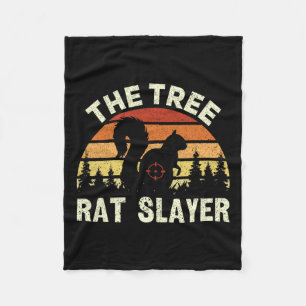 Squirrel Hunter Träd Råtta Sayer Retro Squirrel Fleecefilt