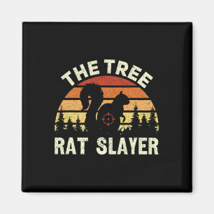 Squirrel Hunter Träd Råtta Sayer Retro Squirrel Magnet