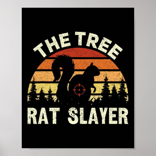 Squirrel Hunter Träd Råtta Sayer Retro Squirrel Poster (Framsidan)