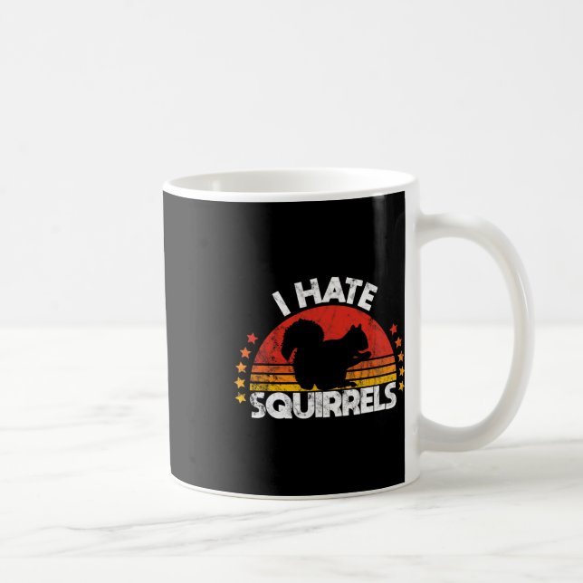 Squirrel Hunting I Hate Squirrel Hunter Retro Desi Kaffemugg (Höger)