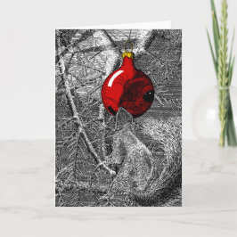 Squirrel in Christmas Tree Kort