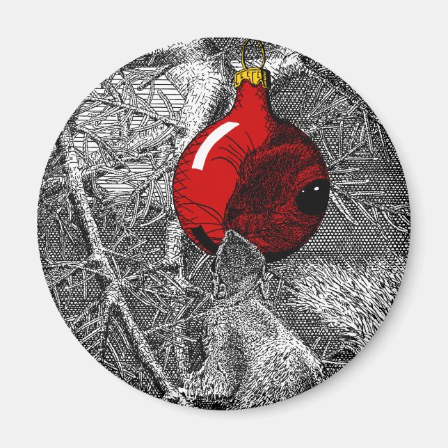 Squirrel in Christmas Tree Magnet (Framsidan)
