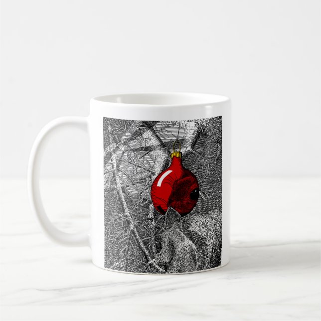 Squirrel in Christmas Tree Mug Kaffemugg (Vänster)