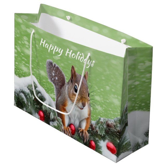 Squirrel jul Helgdagars Gift Bag (Framsidan Vinklad)