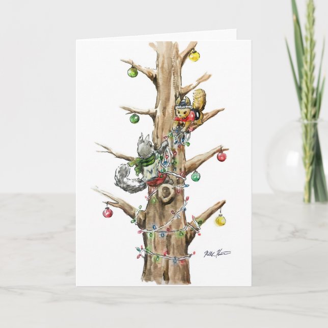 Squirrel-jul Helgkort (Framsida)
