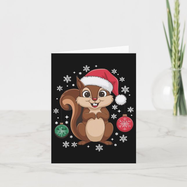 Squirrel Jul Julafton Pajamas Kort (Framsida)