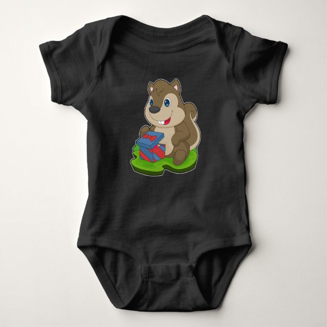 Squirrel jul Paket T Shirt (Framsida)