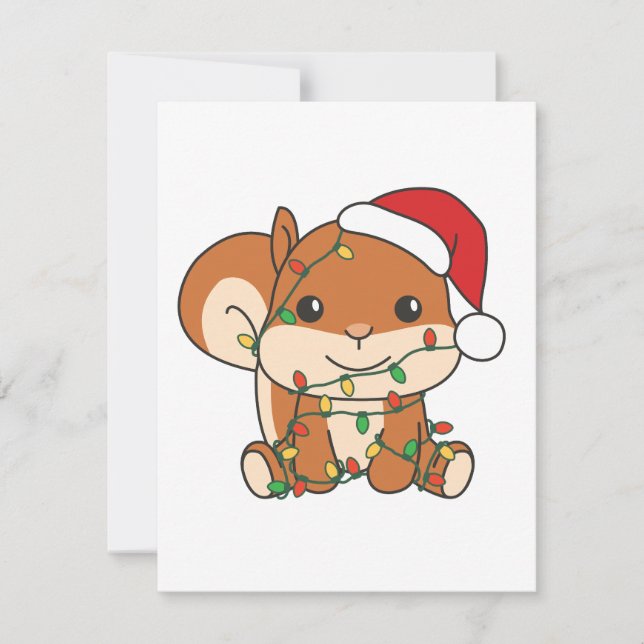 Squirrel jul Winter Animals Helgdag Squirrel Julkort (Framsida)