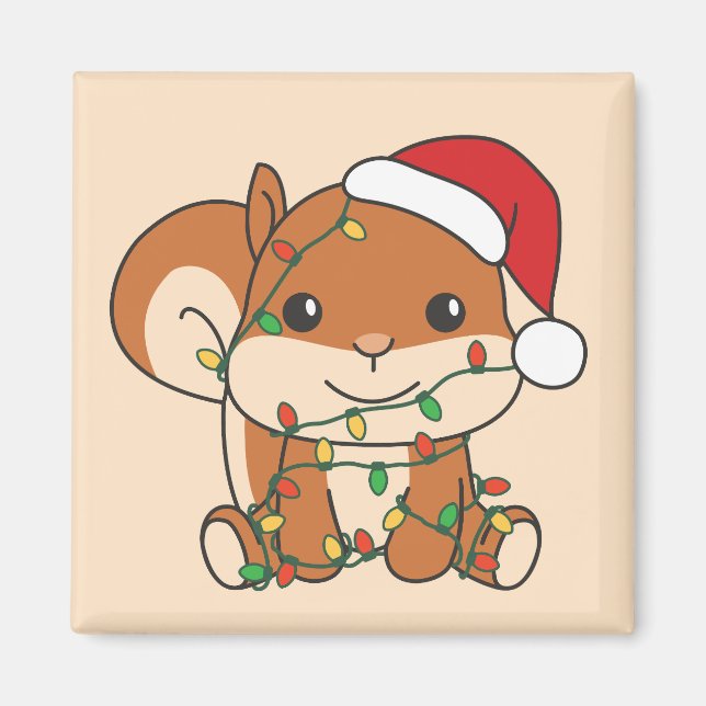 Squirrel jul Winter Animals Helgdag Squirrel Magnet (Framsidan)