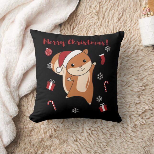 Squirrel jul Winter Animals Kudde (Filt)