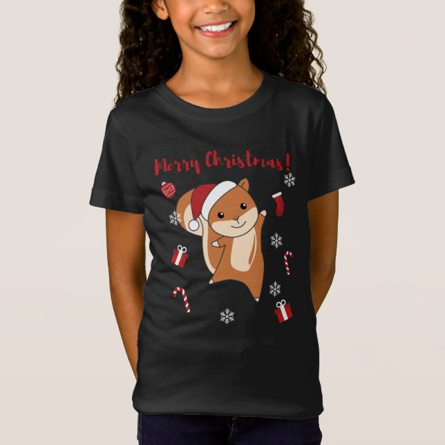 Squirrel jul Winter Animals T Shirt (Framsida)