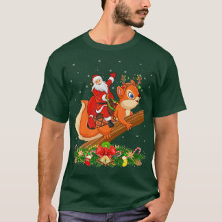 Squirrel Julafton Matching Funny Santa Riding Squi T Shirt