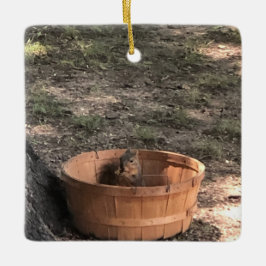 Squirrel  julgransprydnad keramik