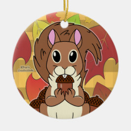 Squirrel - julgransprydnad keramik