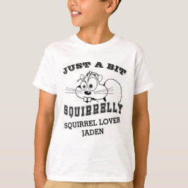 Squirrel Kärlek Squirlly Black Art Namn Kids T Shirt