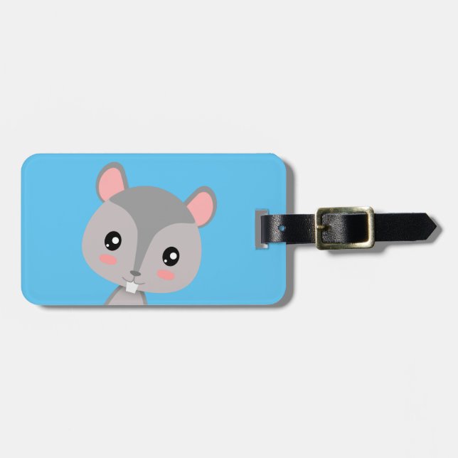 Squirrel Luggage Tag Bagagebricka (Horisontell Framsida)