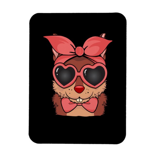 Squirrel Mamma Gift Women Älskare Cute Squirrel Magnet (Vertikal)