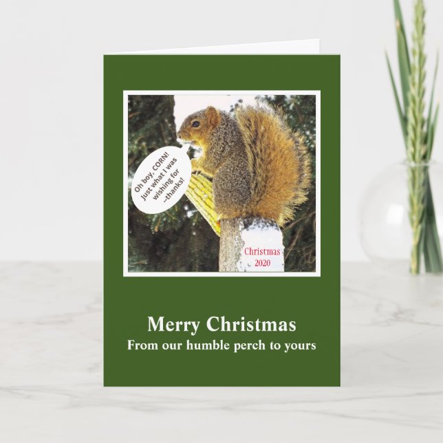 SQUIRREL MED MAJ COB/CHRISTMAS HUMOR HELGKORT (Framsida)