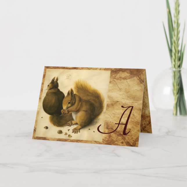 SQUIRREL MED NÖT MONOGRAM ANTECKNINGSKORT (Framsida)