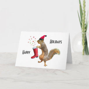 Squirrel med St. Nicholas' Boot Helgdag Card Helgkort