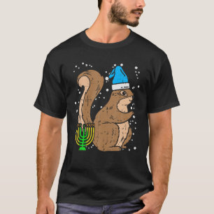 Squirrel Menorah Jewish Hanukkah Chanukah Animal L T Shirt