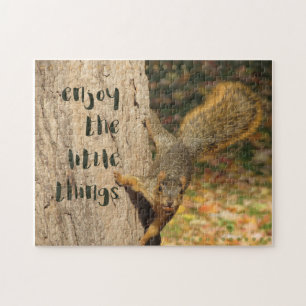 Squirrel Njut av lilla Sak Puzzle Pussel