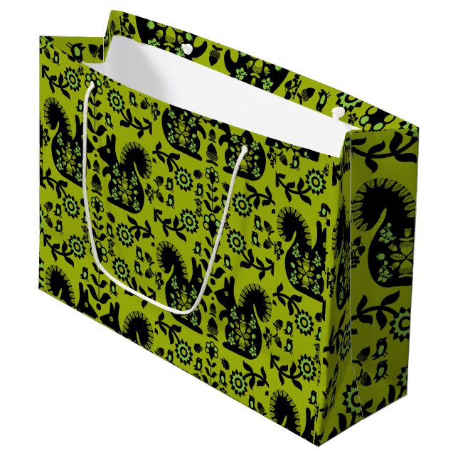 Squirrel Nordic Scandinavian FolArt (Framsidan Vinklad)