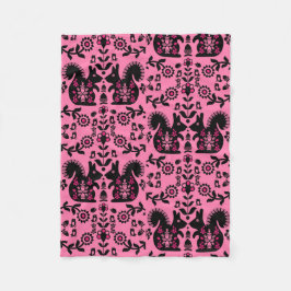 Squirrel Nordic Scandinavian FolArt Fleecefilt