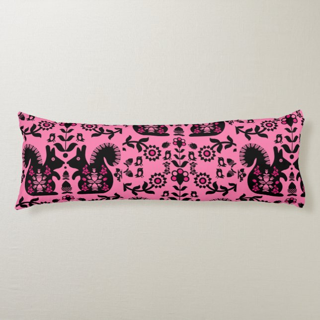 Squirrel Nordic Scandinavian FolArt Kroppskudde (Framsidan)