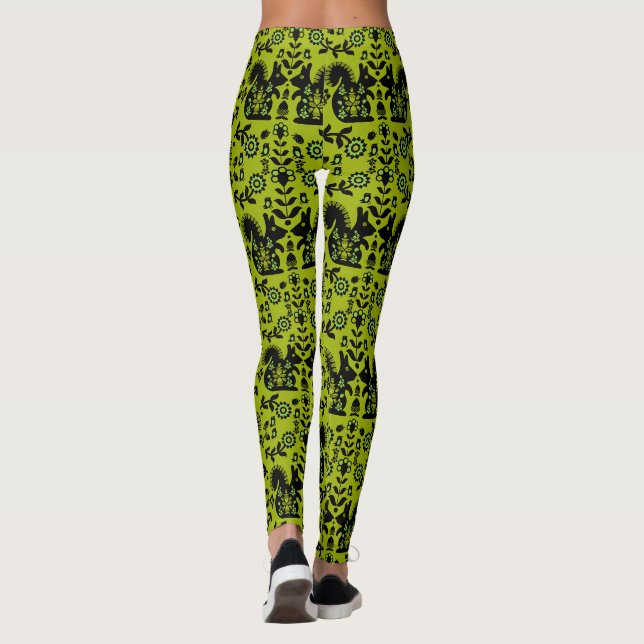 Squirrel Nordic Scandinavian FolArt Leggings (Baksida)