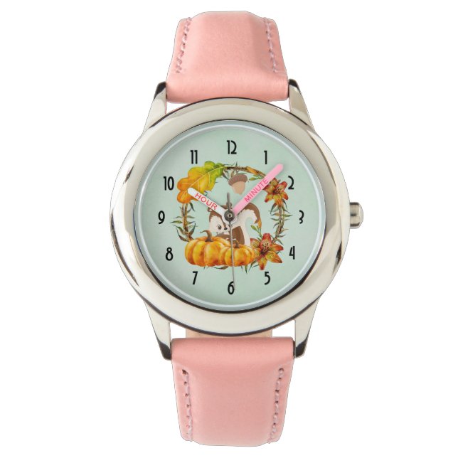 Squirrel och Pumpkins Rustic WAN Armbandsur (Framsida)