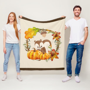 Squirrel och Pumpkins Rustic WAN Fleecefilt
