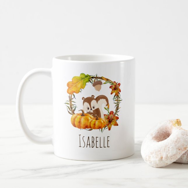 Squirrel och Pumpkins Rustic WAN Kaffemugg (Med munk)