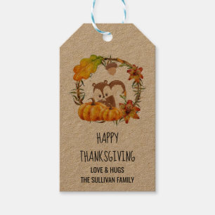Squirrel och Pumpkins Rustic WAN Presentetikett