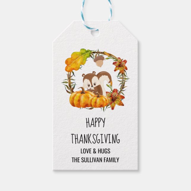 Squirrel och Pumpkins Rustic WAN Presentetikett (Framsidan)