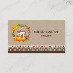 Squirrel och Pumpkins Rustic WAN Visitkort