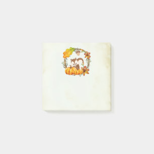 Squirrel och Pumpkins Rustic Wandec Vintage Post-it Block