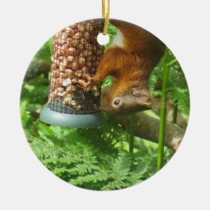 Squirrel Ornament, inte bara för jul! Julgransprydnad Keramik