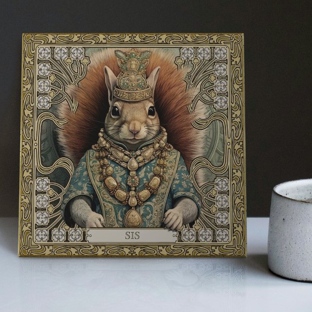 Squirrel Personlig Tribal Juels Kakelplatta (Skapare uppladdad)