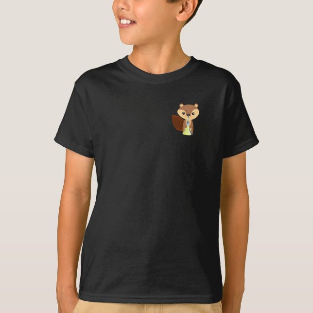Squirrel Pocket Animal T Shirt (Framsida)