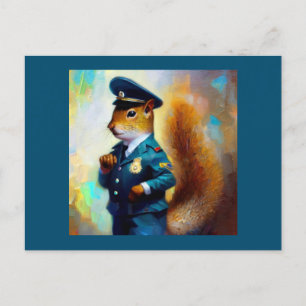 Squirrel Policeman Vykort