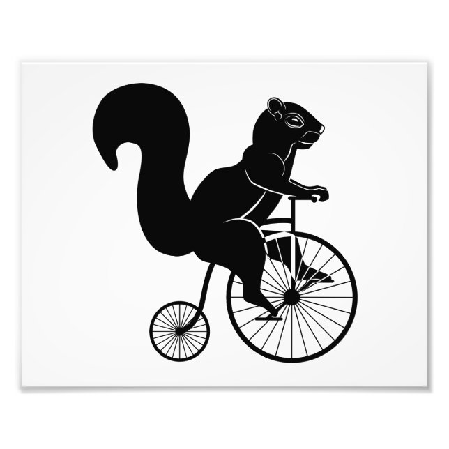 Squirrel Rider på Old Bike Fototryck (Framsidan)