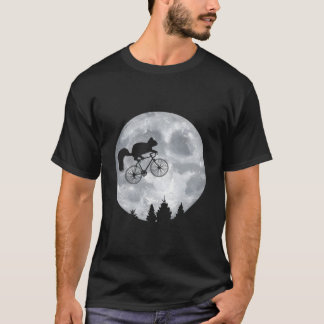 Squirrel Riding Moon Bike Halloween Lunar Cycling T Shirt