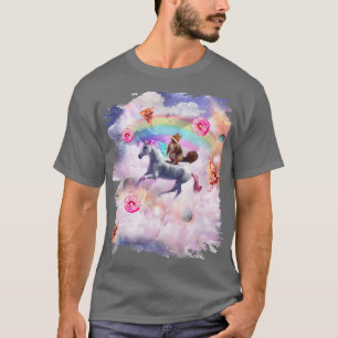 Squirrel Riding Unicorn, Rainbow Pizza Donut T Shirt