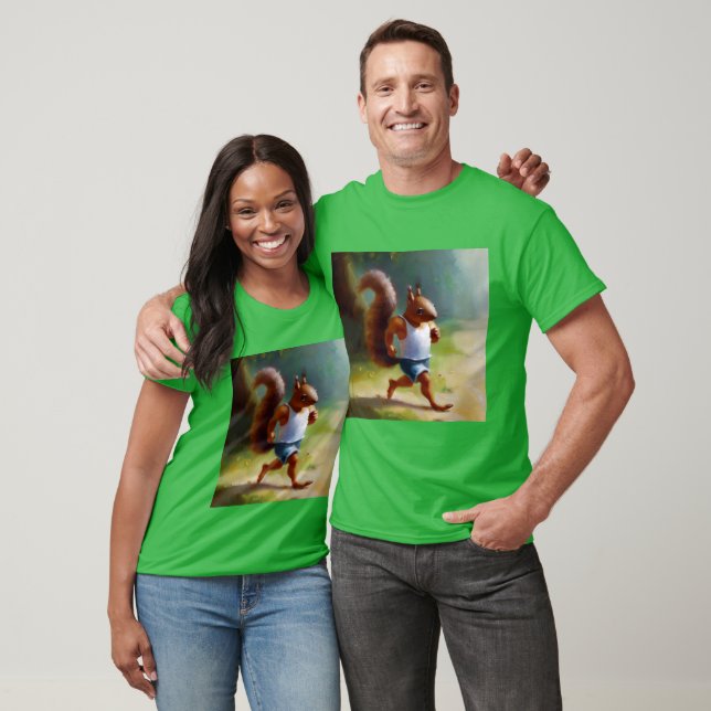 Squirrel Running T Shirt (Unisex)